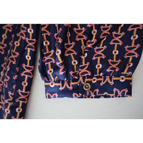 Lilly Pulitzer Women Sz 8 Navy Abelina Lil Bit Print Silk Fit & Flare Dress - Picture 8 of 12